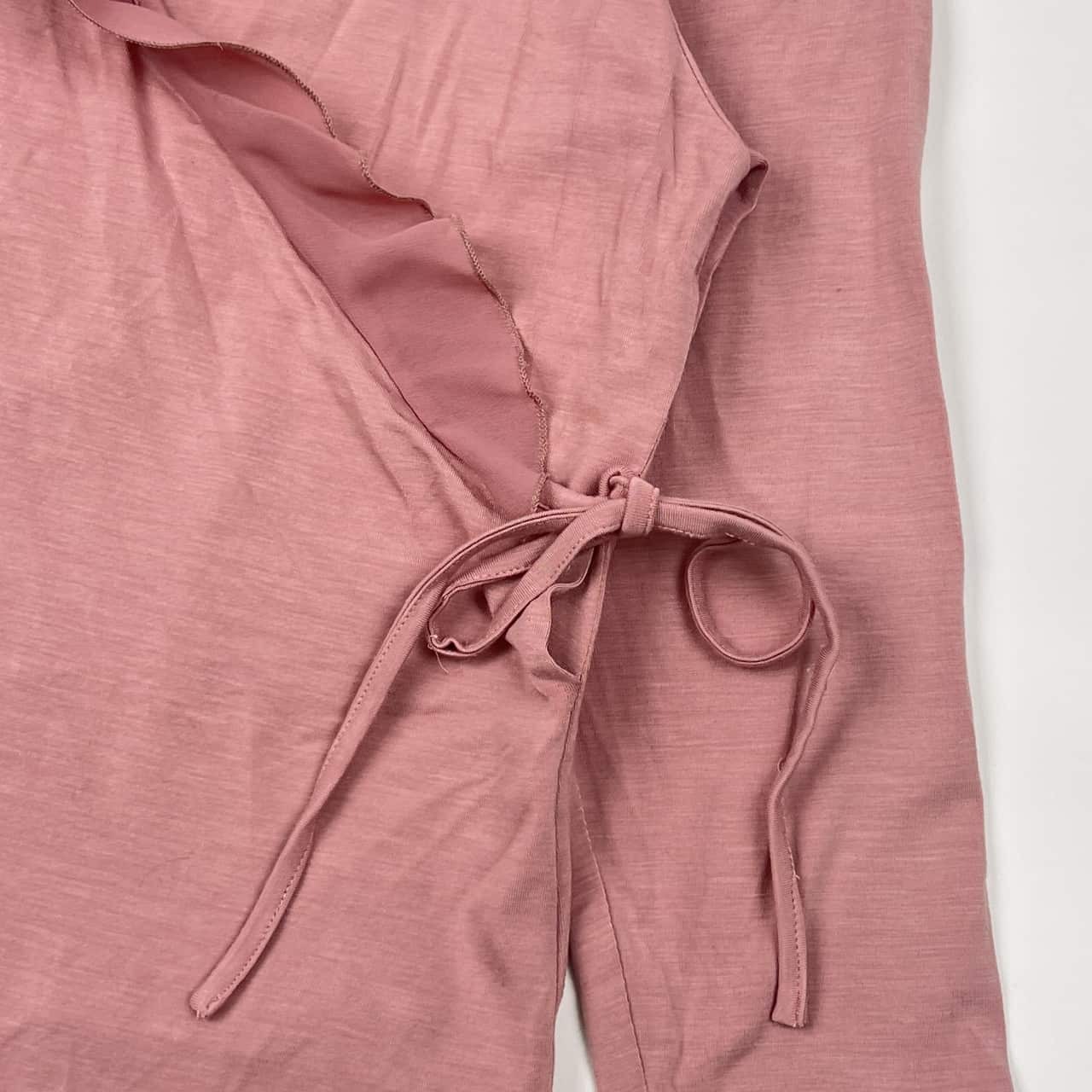 GIVENCHY BOUTIQUES ジバンシィ フリル デザイン 七分袖 シャツ カットソー M/ピンク レディース ビンテージ