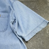 lavender stitch denim shirt