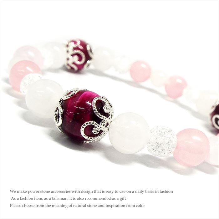 天然石♡幸運を導くピンクタイガーアイ＆キャッツアイの桜カラー  