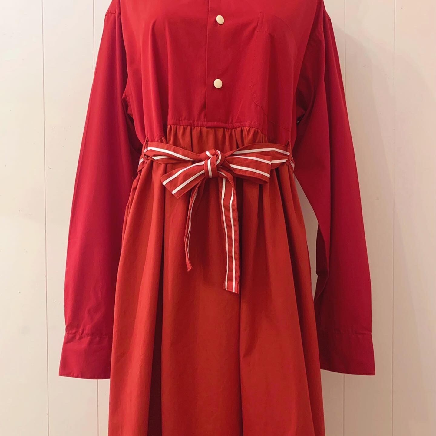 remake : strawberry line shirt one-piece