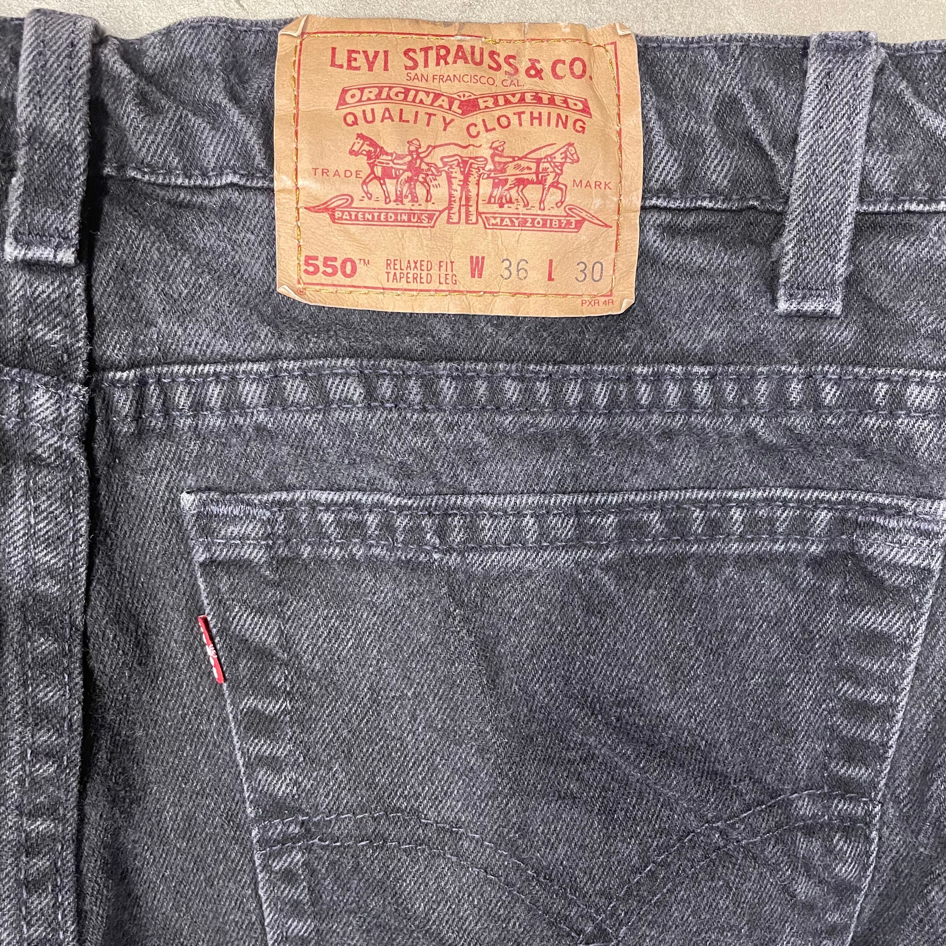 90s Levi's 550 ブラックデニム 後染め USA製 リーバイス