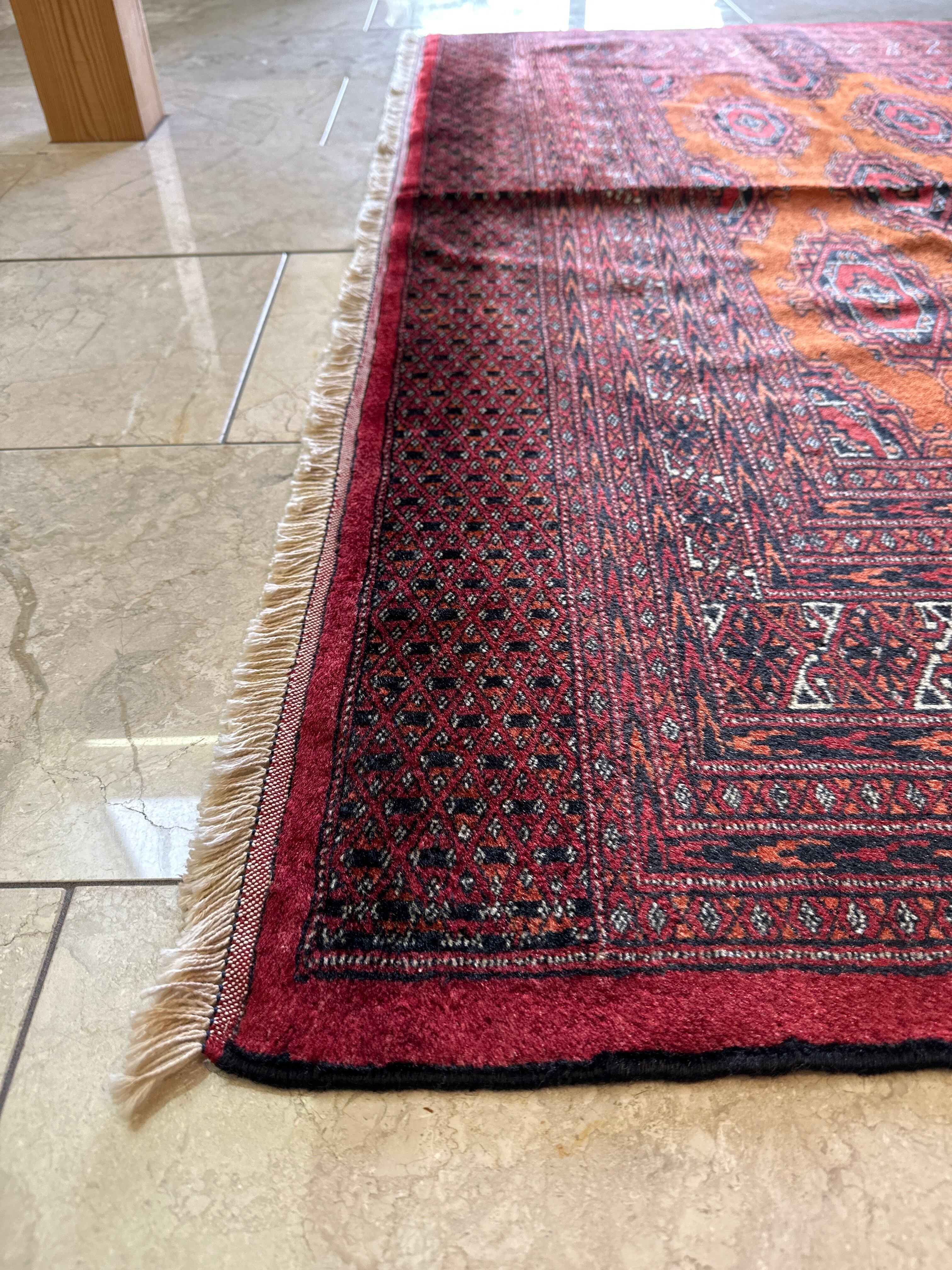 手織りトルクメン絨毯①-6＊ビンテージ☆トルクメン族