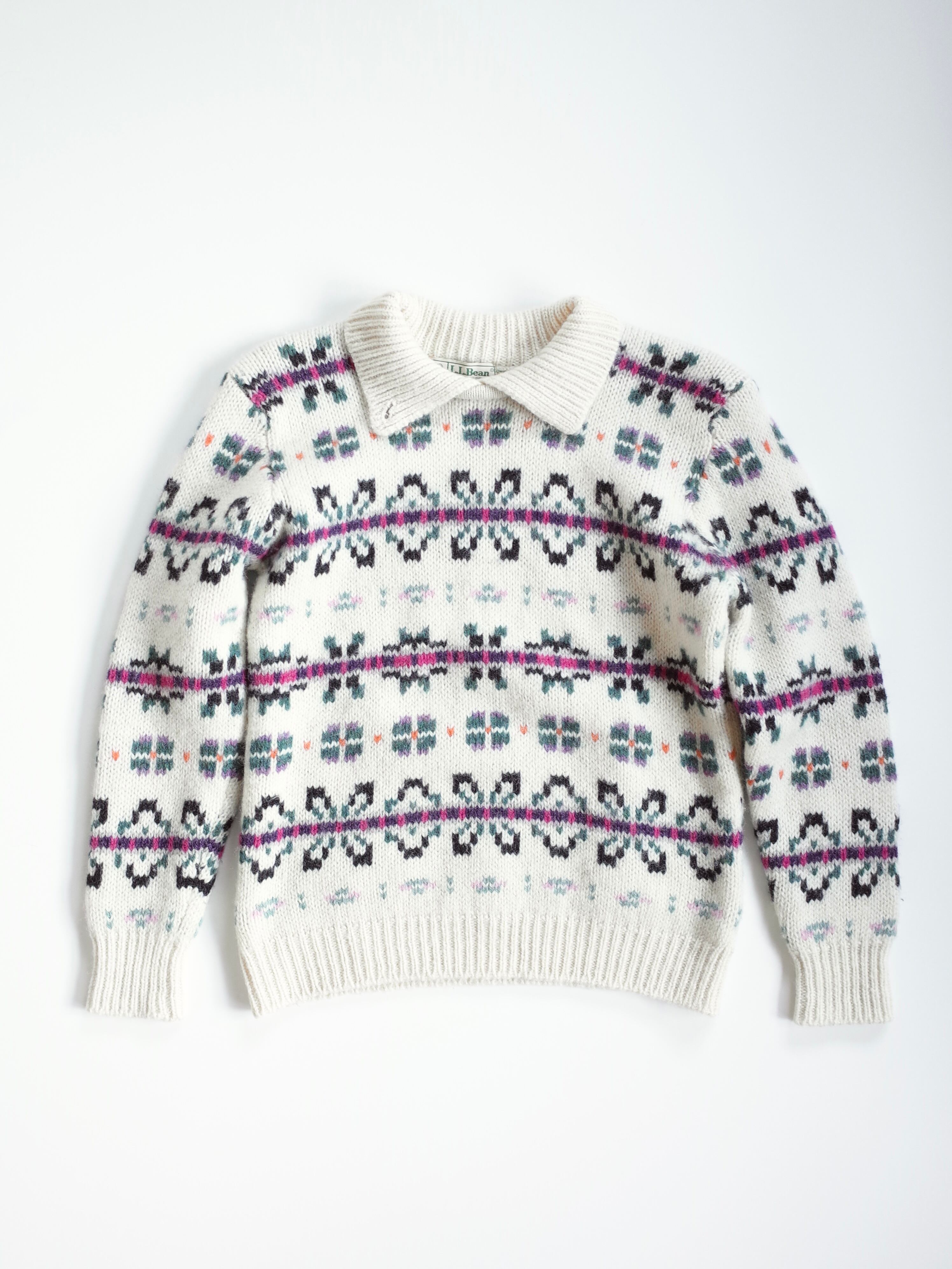 90s L.L.Bean nordic 2way knit sweater