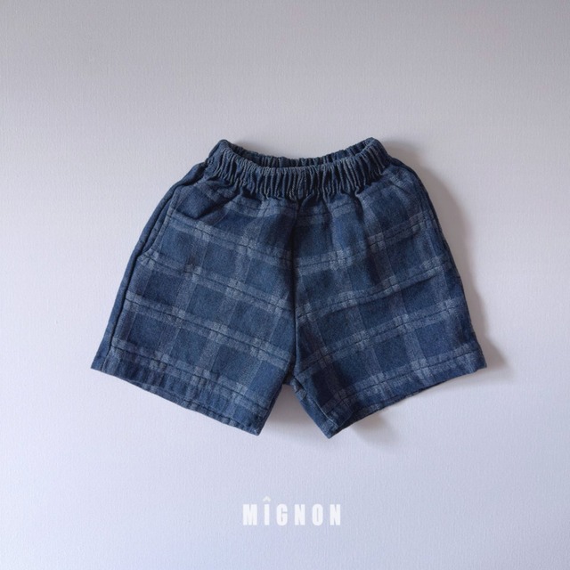 《送料無料》チェックデニムパンツ:Jr【mignon】※お取り寄せ