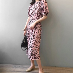 ヒョウ柄シフォンワンピース 21814