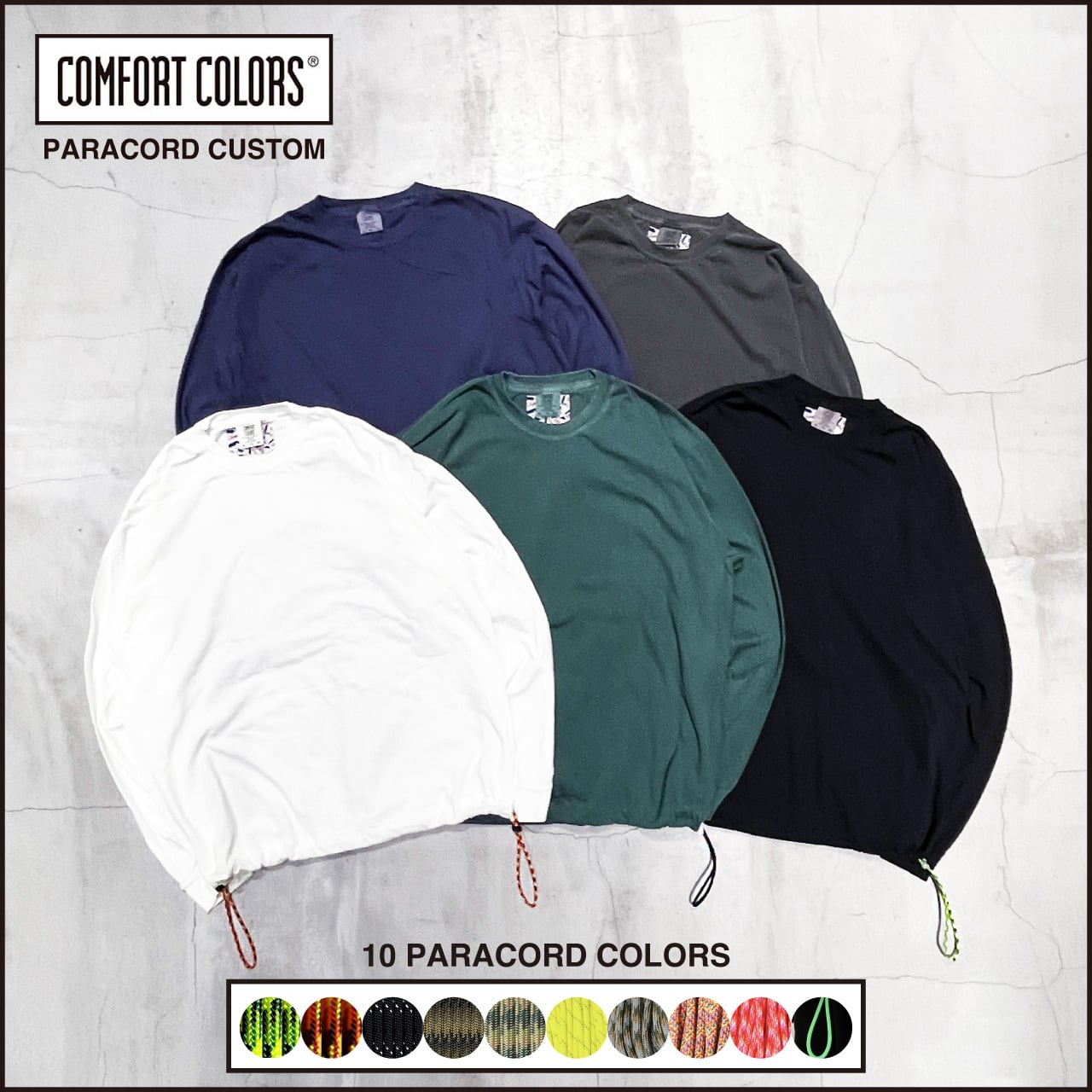 再入荷【Comfort Colors】6.1oz PARACORD CUSTOM L/S