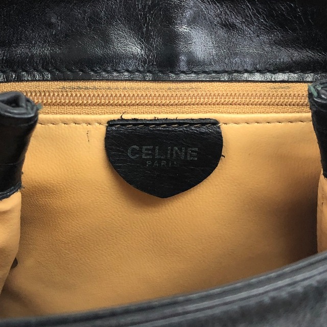 CELINE セリーヌ ショルダーバッグ ブラック ガンチーニ レザー vintage ヴィンテージ オールド xxxvfp