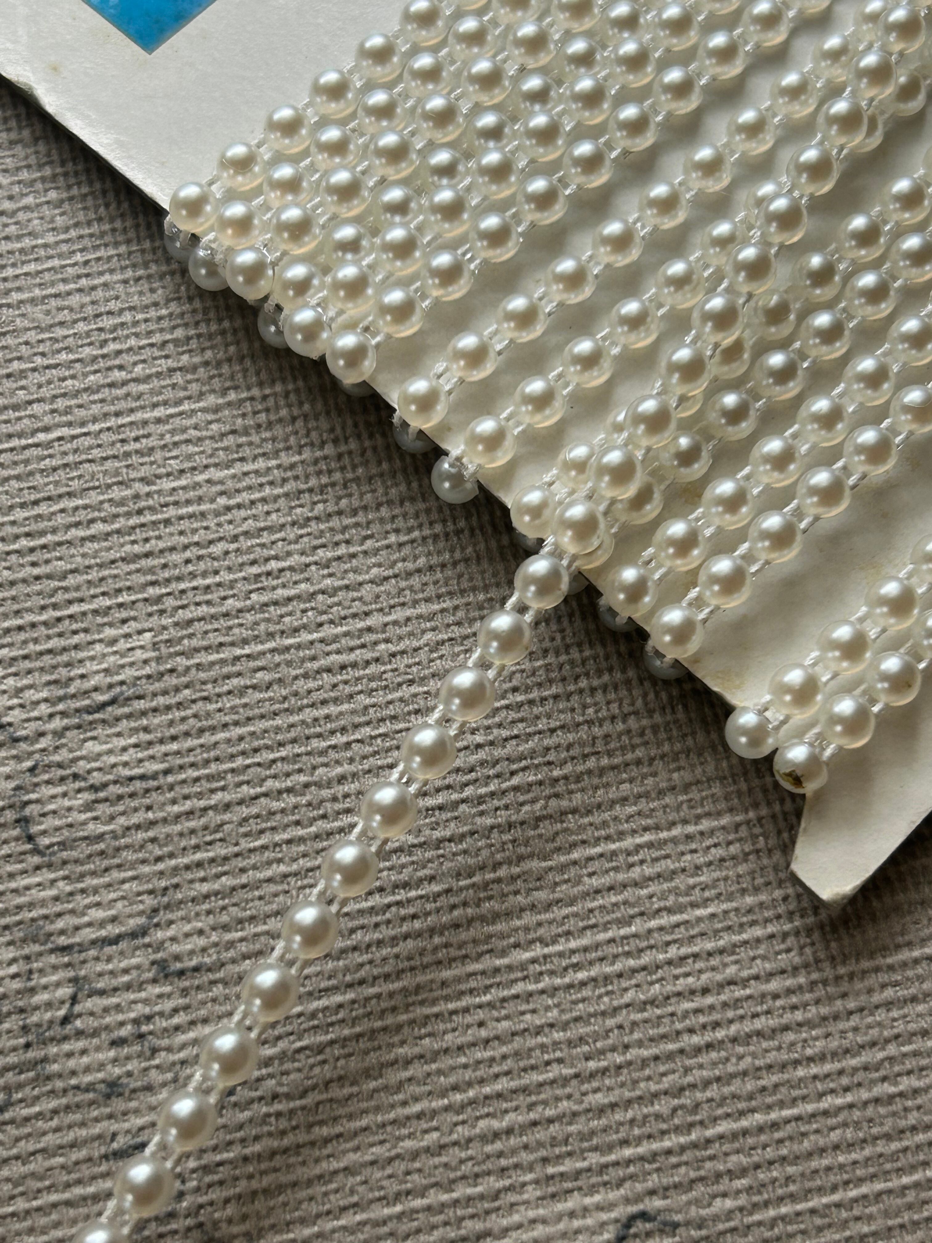 国産Vintage ビーズブレード パールホワイト カルトナージュ デコレーション材