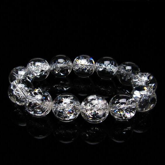 アイリスクォーツ 水晶 ブレスレット 18mm 一点物 111-20252