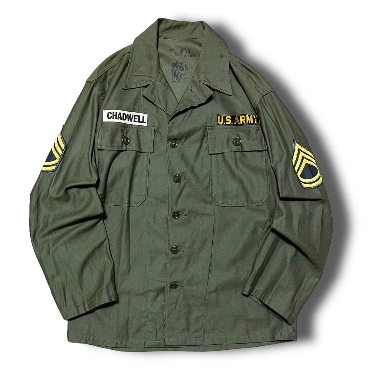 【Military】1950's U.S.ARMY ユーティリティシャツ 1st 初期型 コットンサテン デッドストック