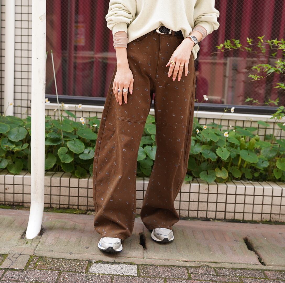 MAISON SPECIAL(メゾンスペシャル)  "Small Floral Pattern Curve Silhouette Pants "