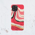 受注生産 iPhoneケース ピンク墨流しマーブル｜墨流し風 MARB012B