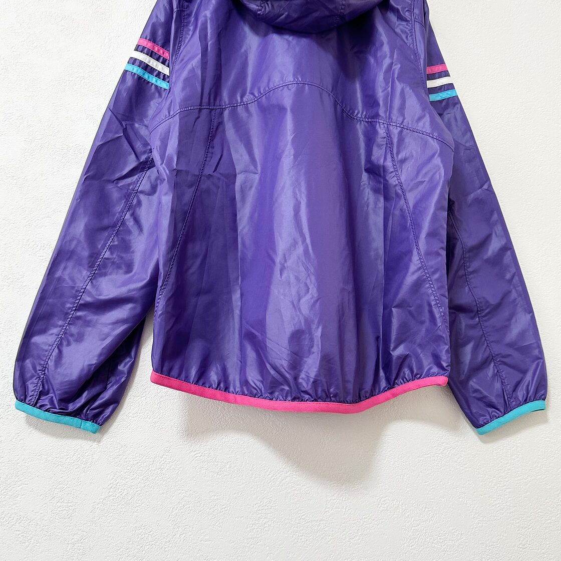 美品☆adidas/アディダス☆薄手ナイロンジャケット☆紫×ピンク×水色×白 