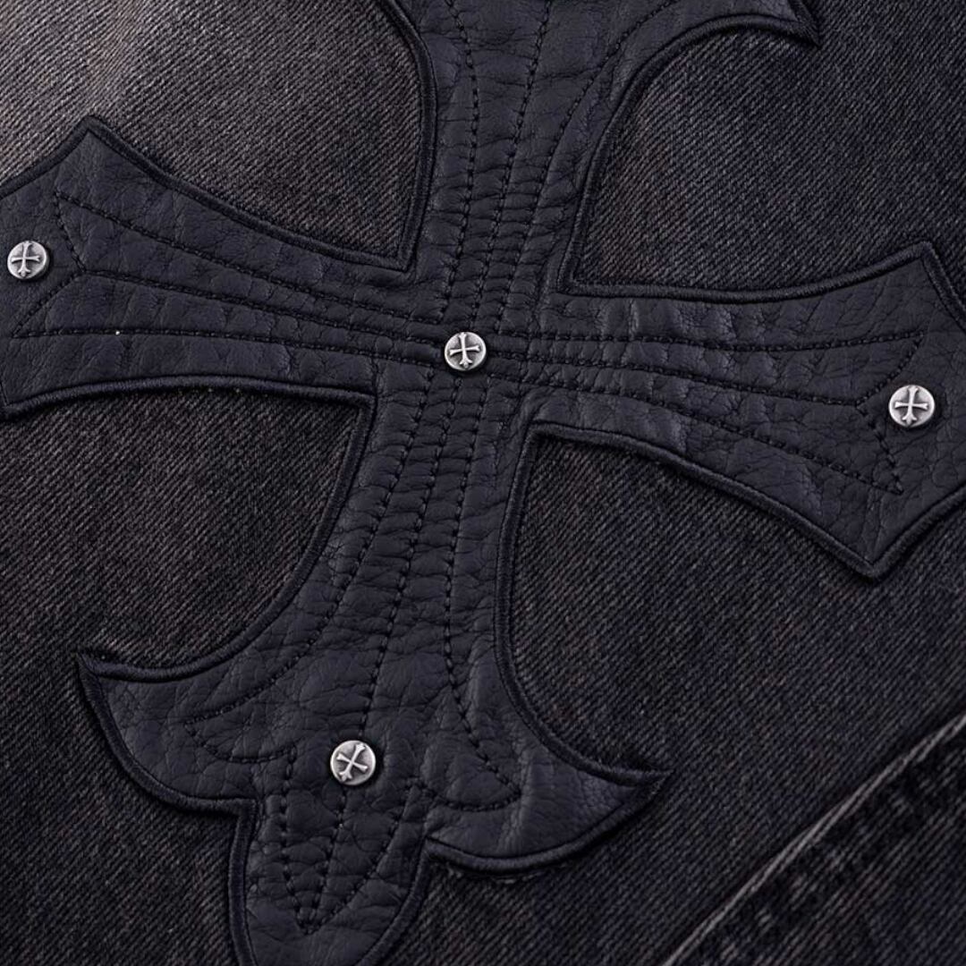 パンツ supplier CROSS LEATHER PATCH BAGGY Cross Leather Patch Baggy Denim Pants｜SUPPLIER｜デニムパンツ