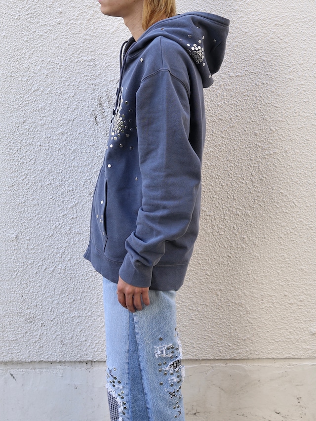 【Hannah Creak/26aw】Studded Hoodie gap body blue