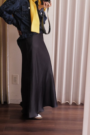 satin mermaid skirt grayblack