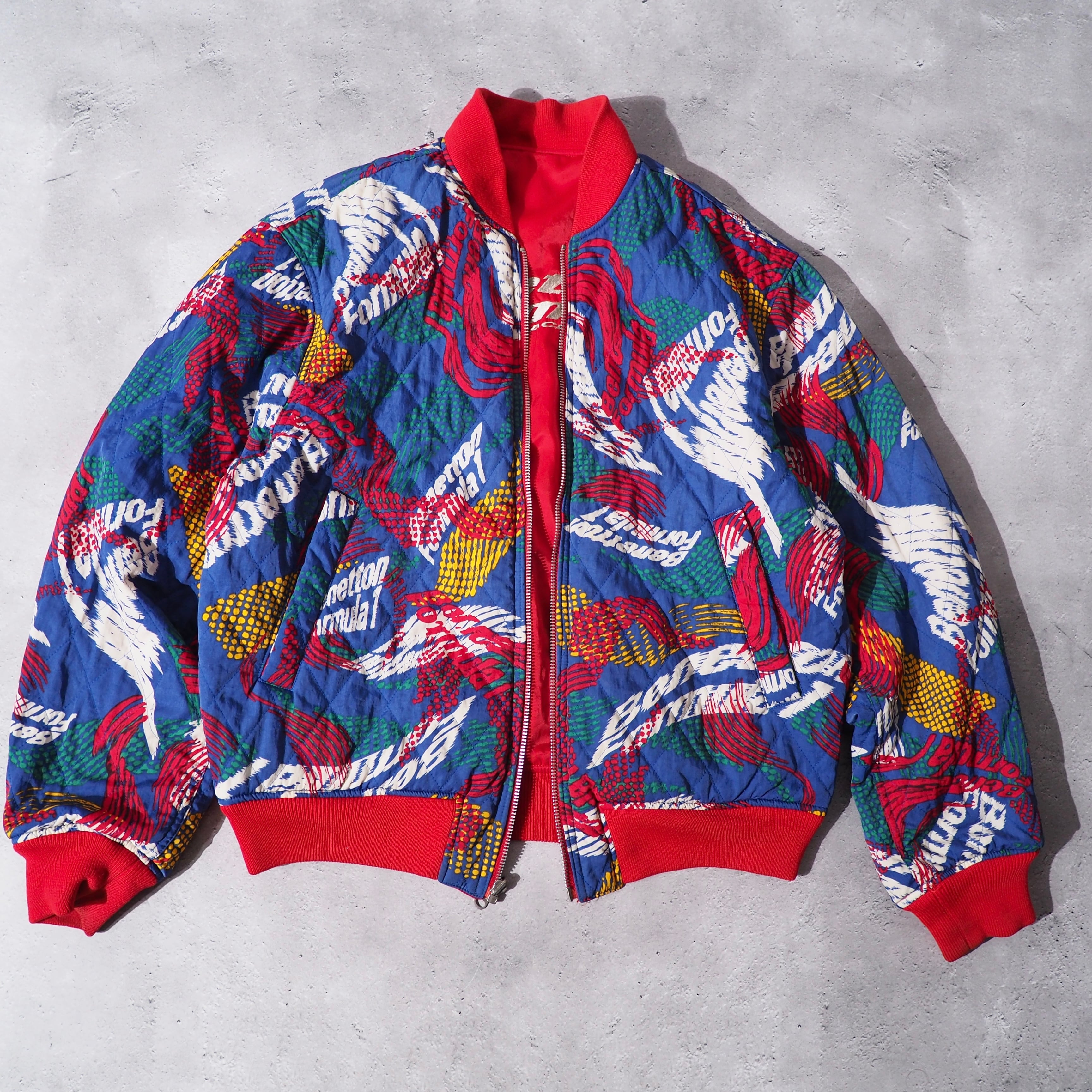 1990s ” Benetton Formula 1 ” 2way Reversible vintage loose MA_1 flight jacket