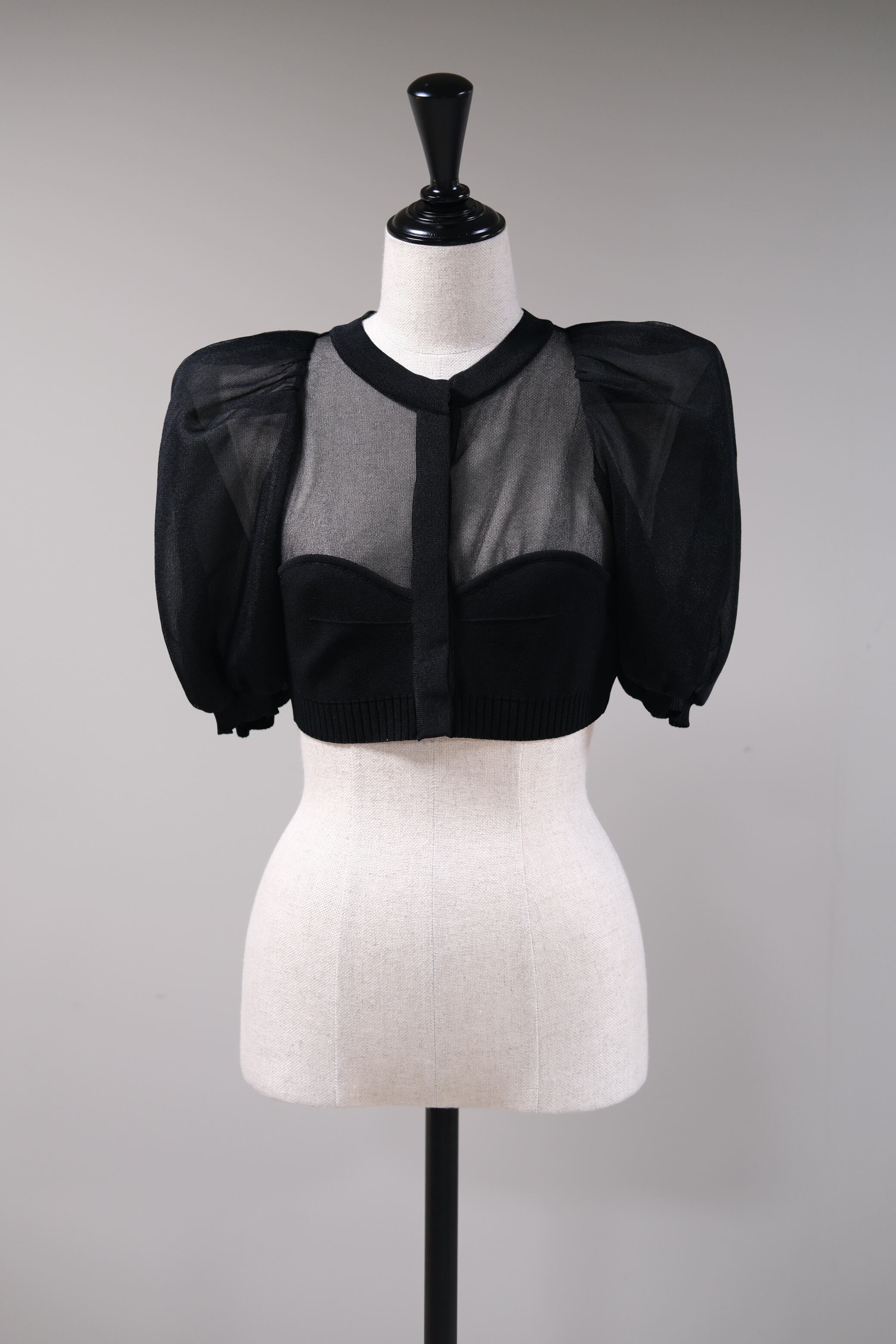 美品✨FETICO　FLARED SLEEVE KNIT TOP　サイズ1　　黒 FETICO フェティコFLARED SLEEVE KNIT TOP