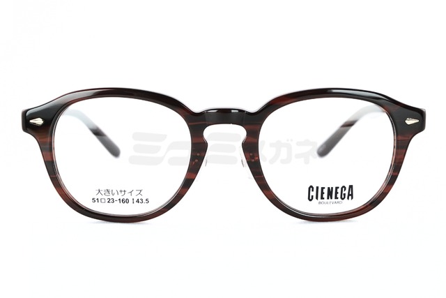 CIENEGA メガネ CN-K38 COL.2 ボストン クラシカル 大きいメガネ 顔が大きい人のメガネ ビッグサイズ ラージサイズ テンプルの長さが長い シェネガ-2枚目