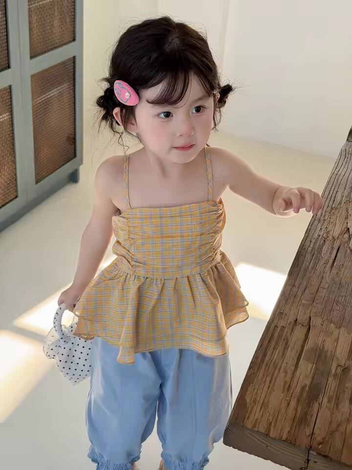 イエローチェックキャミソール
