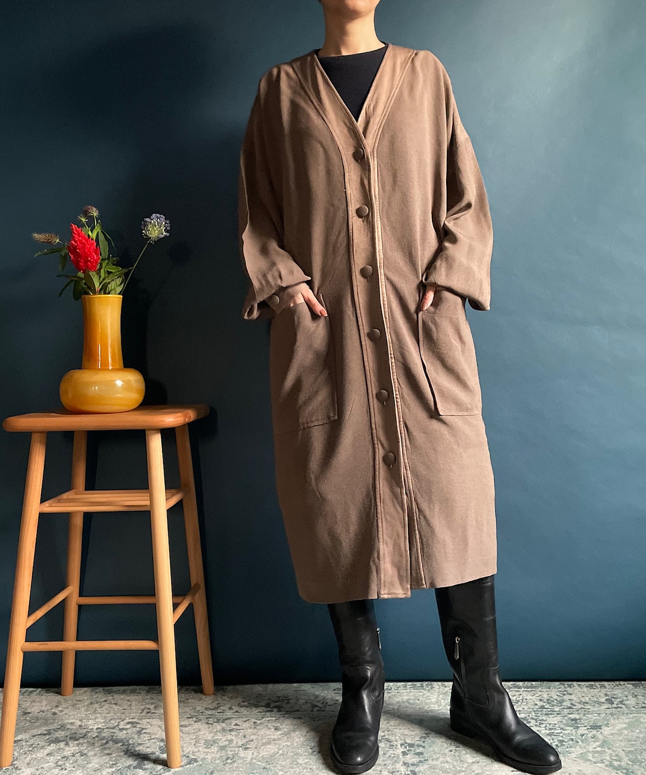 【送料無料】"Christian Dior" light long coat cardigan MADE IN ITALY