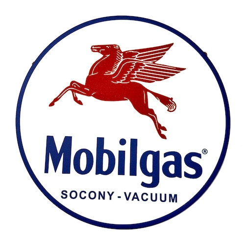 MOBILGAS アメリカ オイル 丸 メタル 看板 サインボード ガレージ 雑貨 アメカジ ブリキ;AVSB-1373
