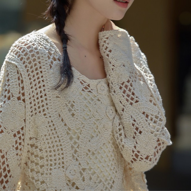 crochet flower knit　J00514