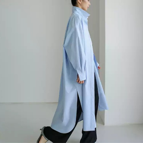 Urban Breeze Long Shirt Coat_BLUE I25137
