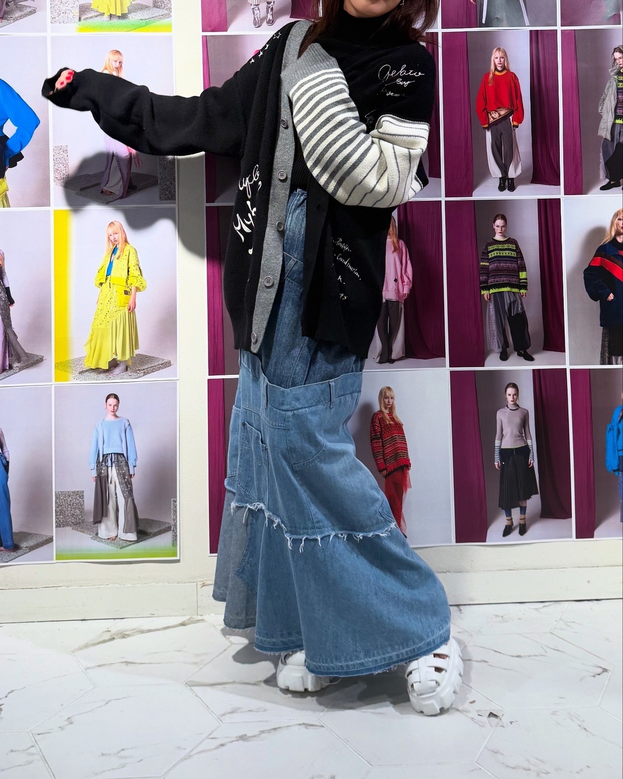 アウラアイラ AULA AILA DENIM REMAKE SKIRT