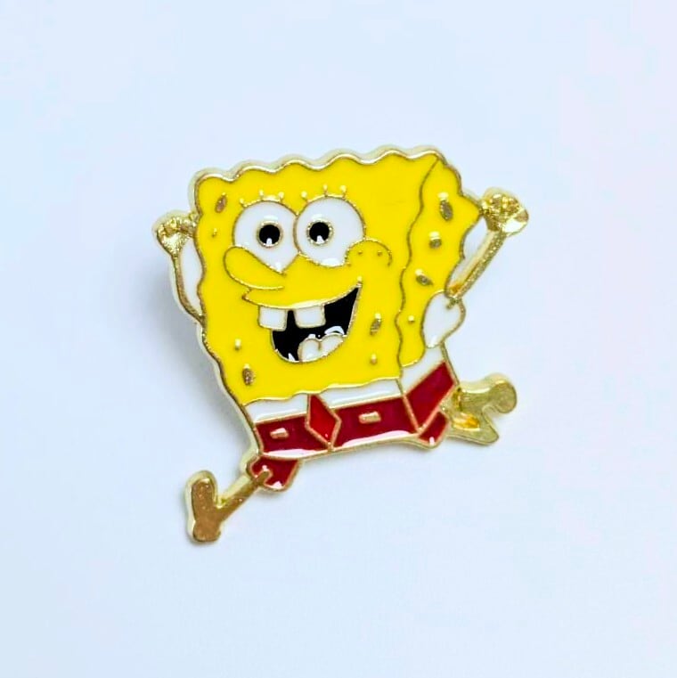 送料無料！ ★ピンズ PINS★ピンバッジ 【スポンジボブ (喜び)】 〚アメリカン雑貨 アメトイ〛