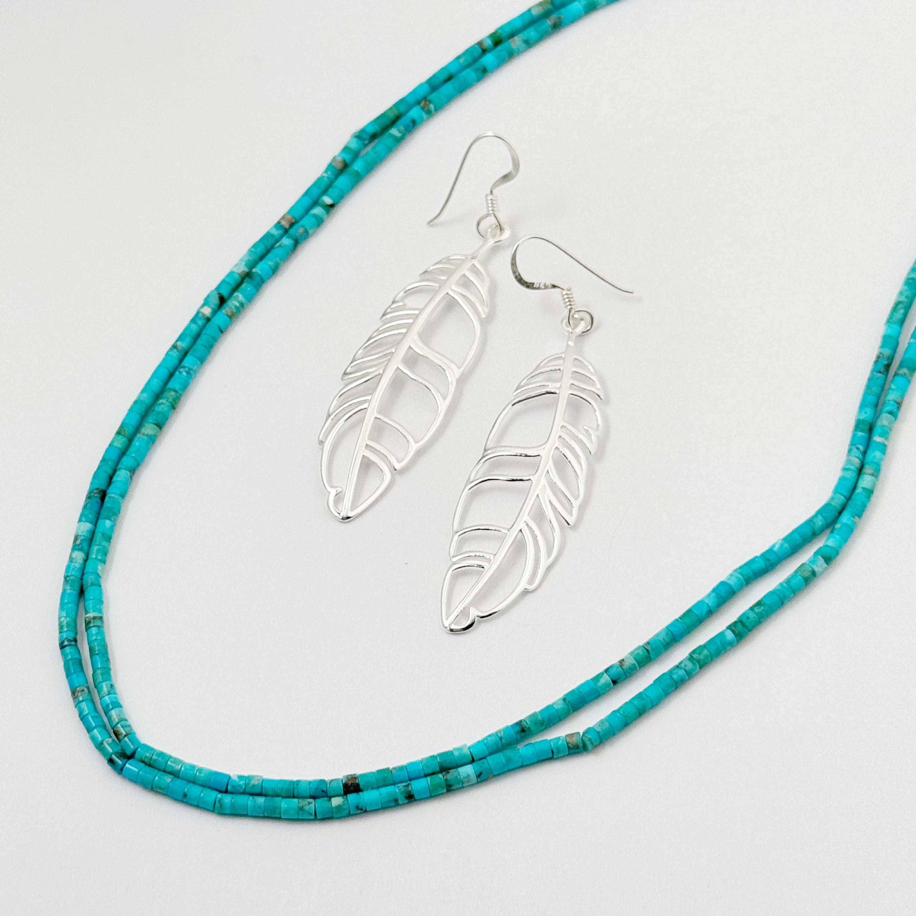 INDIA Silver ターコイズ×ペリドット　2連ネックレス INDIA Silver ターコイズ×ペリドット 2連ネックレス