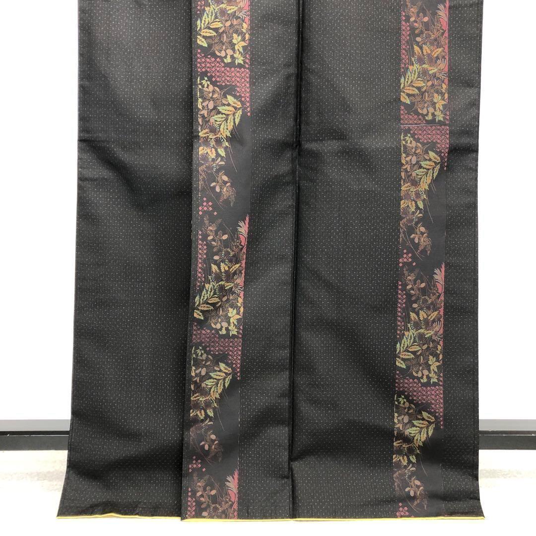 本場大島紬 藤絹織物 輪島漆塗の世界 新感覚 蒔絵調 証紙付 K-3438  