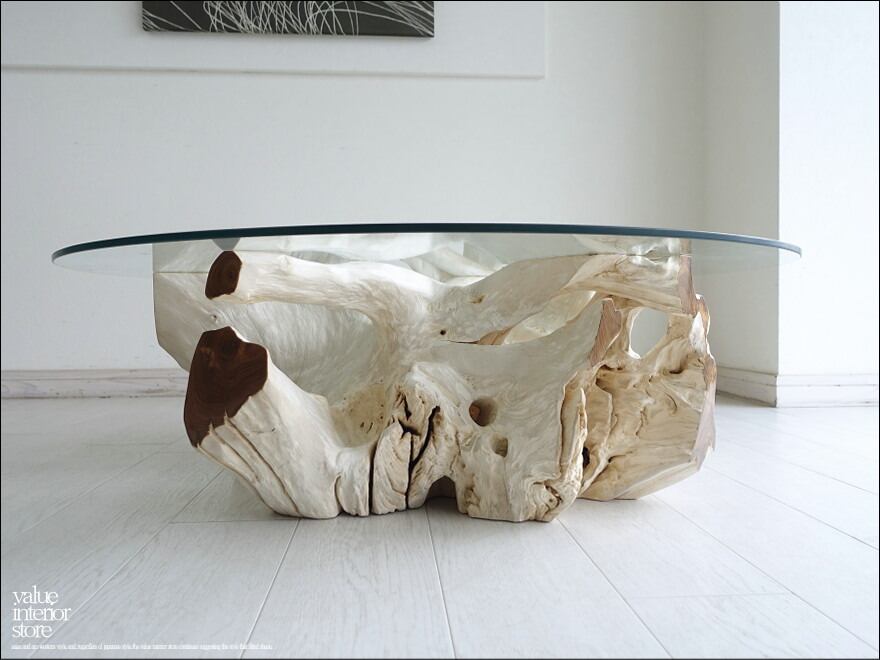 プリミティブテーブルX1 座卓 円卓 円形テーブル 丸テーブル リビングテーブル センターテーブル 座敷机 チーク無垢材