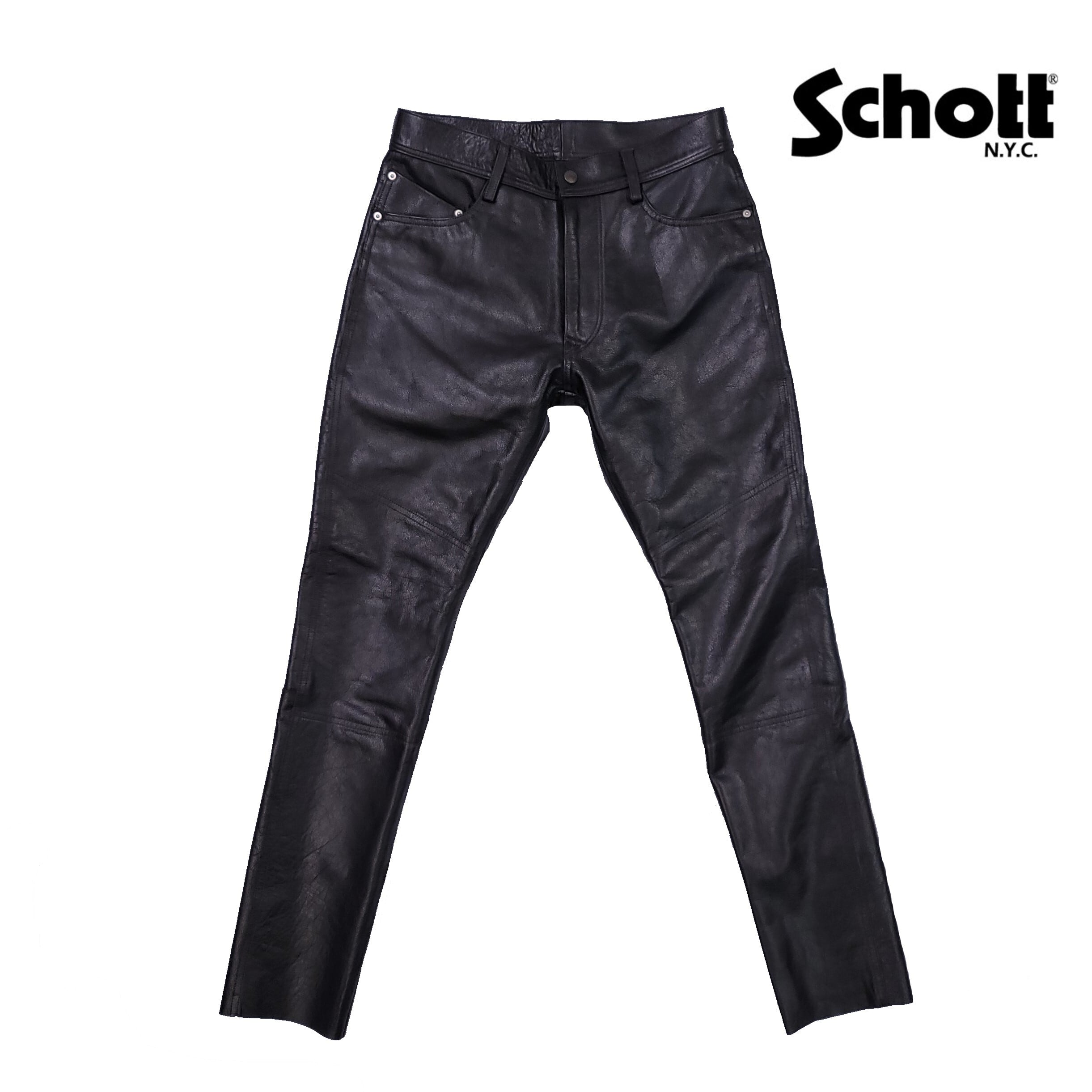SCHOTT BUFFALO LEATHER 5POCKET PANTS | Backflow SCHOTT BUFFALO LEATHER 5POCKET PANTS | Backflow