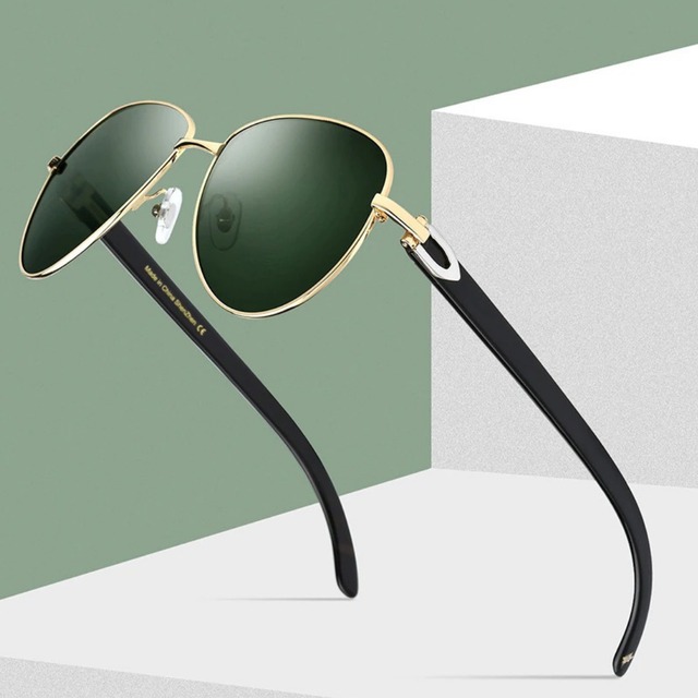 【TR0359】Buffalo Horn Fashionable Pilot Sunglasses