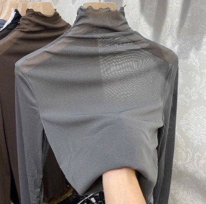 シアーシャツ レディース トップス シャツ 長袖 ハイネック 透け感 シースルー かわいい シンプル 上品 おしゃれ ガーリー 存在感 ラブリー キュート ベーシック ロマンティック ナチュラル 無地 春 夏 秋 ロングシーズン デート お出かけ 女子会 休日 ショッピング コンサート ライブ お花見 カフェ ランチ 重ね着 韓国 オルチャン コーデ プチプラ 普段使い 着回し モテ トレンド 流行 インスタ映え フリーサイズ ワンサイズ カラバリ ホワイト ブラック グレー ベーシックカラー 大人カラー