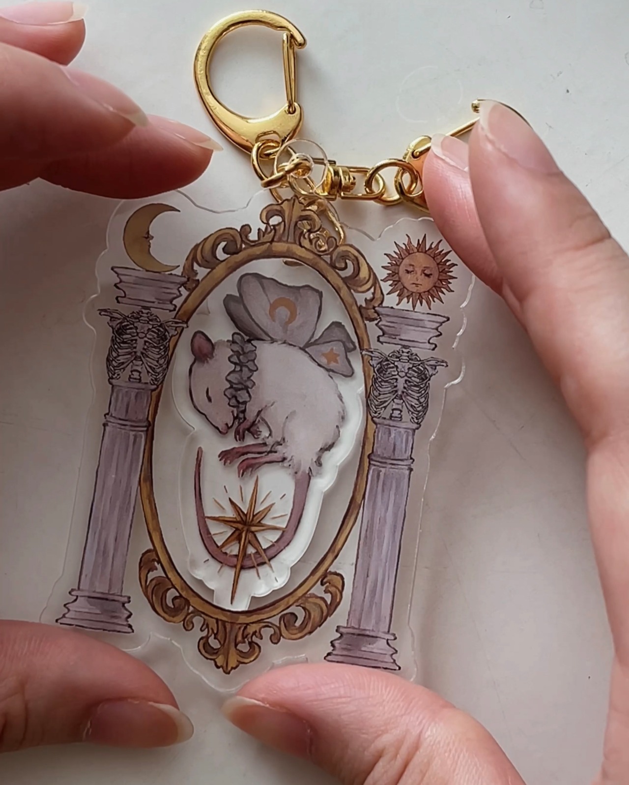 mouse / Taxidermy specimen / Stackable acrylic key chains