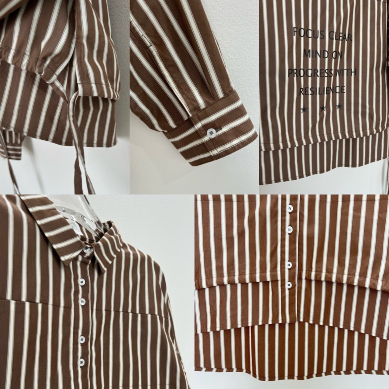 【受注予約1週間】Sidetie Back Logo Stripe SH/brown