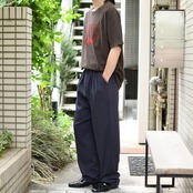 rayon blend 3tuck slacks faded navy