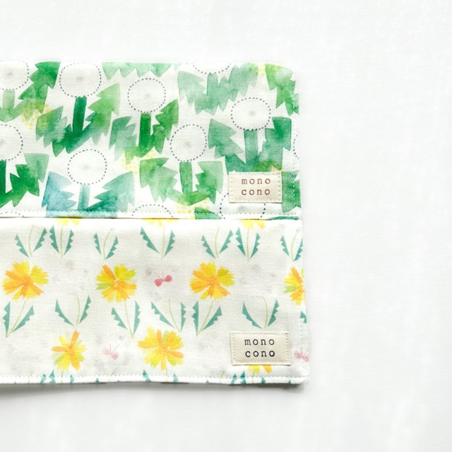 『 幸せを運ぶたんぽぽ  』名入れ可｜国産ガーゼ+オーガニックコットン｜ガーゼハンカチ｜プチギフト｜贈り物｜入園入学｜出産祝い｜誕生日｜母の日｜敬老の日