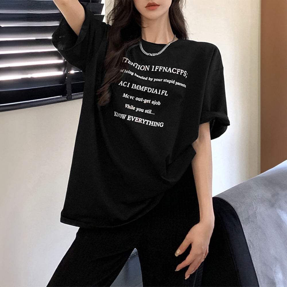 ロゴ Tシャツ レディース 春夏 韓国 半袖 トップス おしゃれ 大人 カジュアル アメカジ ストリートファッション カットソー ロゴT オーバーサイズ ゆったり 大人可愛い 大人女子