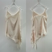 サテンレースアシメcamisole/アイボリー