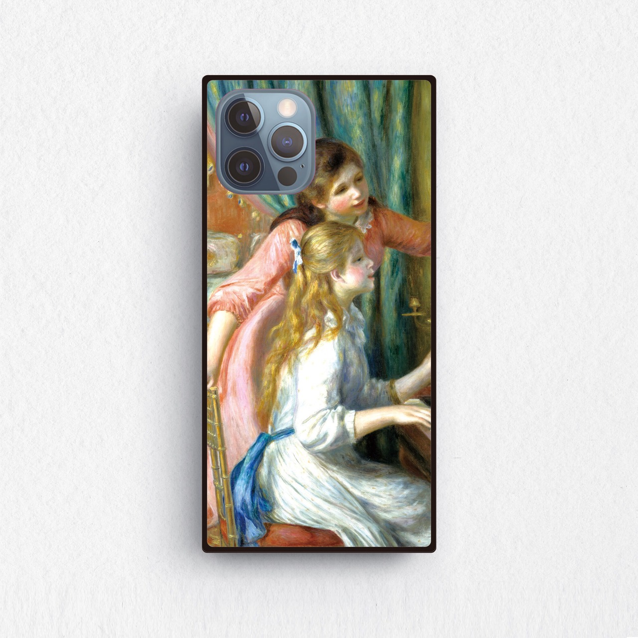 【ピエール＝オーギュスト・ルノワール 】～ピアノに寄る娘たち（1892年）～ 絵画スマホケースiPhone用 全機種対応 強化ガラス製
