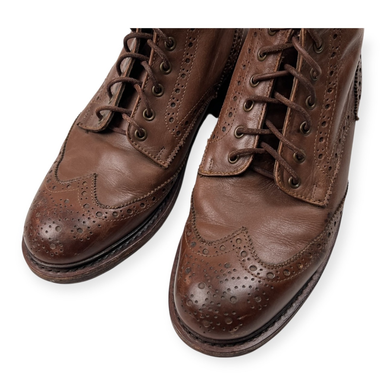 leather ウイングチップ レザー ブーツ サイズ 42 /ブラウン/本革/Goodyear Welted/約26.5cm~27.0cm程度