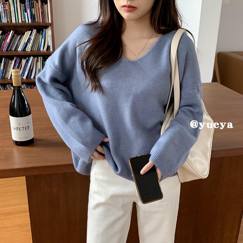 ルーズセーター 長袖スリーブニットトップス ロング オータム 秋物 ウィンター 冬物 クレセントシティ81798344743