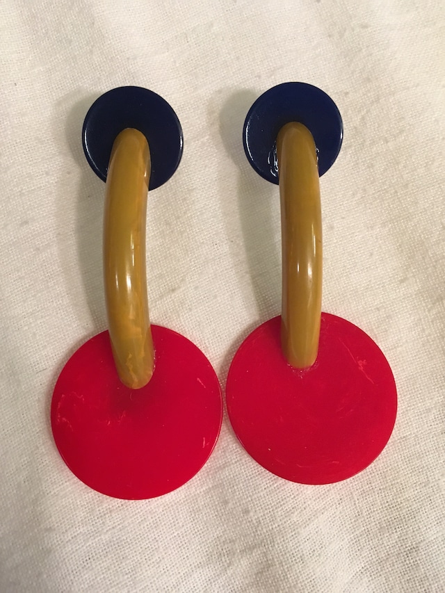 Desiner's bakelite pierced earrings ( ヴィンテージ  デザイナーズ ベークライト ピアス )