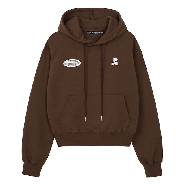 [rest & recreation] RR 22 LOGO CROPPED HOODIE - BROWN 正規韓国ブランド 韓国ファッション 韓国代行 rest recreation レストアンドレクリエーション restrecreation