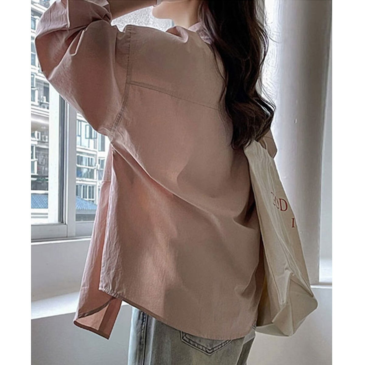 シャツ 長袖 オーバーサイズ レディース 春夏秋 韓国 シンプル 大人 きれいめ カジュアル 無地 トップス 羽織り 体型カバー ゆるシャツ ゆったり オフィスカジュアル 大人可愛い 大人女子