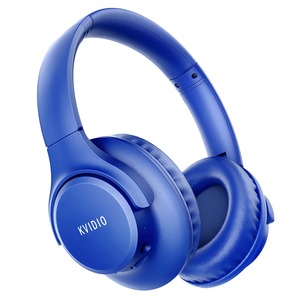 【在庫処分】ワイヤレス ヘッドホン KVIDIO Bluetooth 5.4 55時間再生 40mm HD ドライバーユニット オーバーイヤーヘッドホン マイク内蔵 ヘッドホン 有線 無線 両用 遮音 密閉型 ハンズフリー通話可能 ブルートゥース ヘッドフォン ブラック (青)
