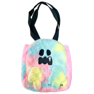 WHERE DID YOU GET THAT!? GHOST BAG【会話のきっかけ服。】「そのバッグ、すごいですね！」で繋がるカラフルファーレインボーオバケトートバッグ　A4対応【無言で視線独占】